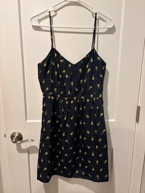 J. Crew Navy Pineapple Print Dress